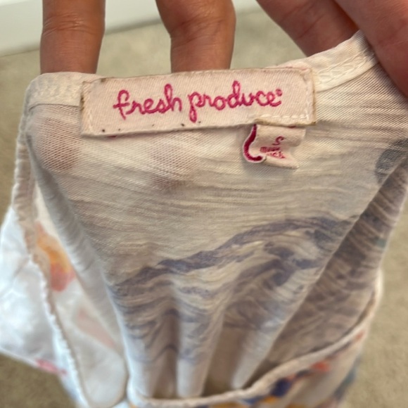 Fresh Produce Quarter Sleeve Pastel Floral Layered Top - Size Small - Picture 7 of 8